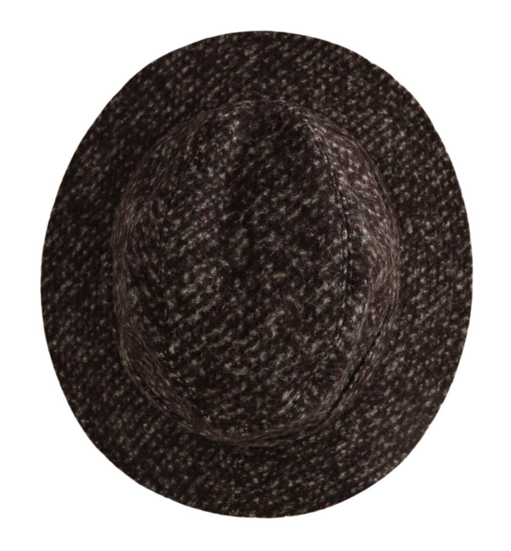 Dolce & Gabbana Gray Melange Blended Textured Tweed Hat