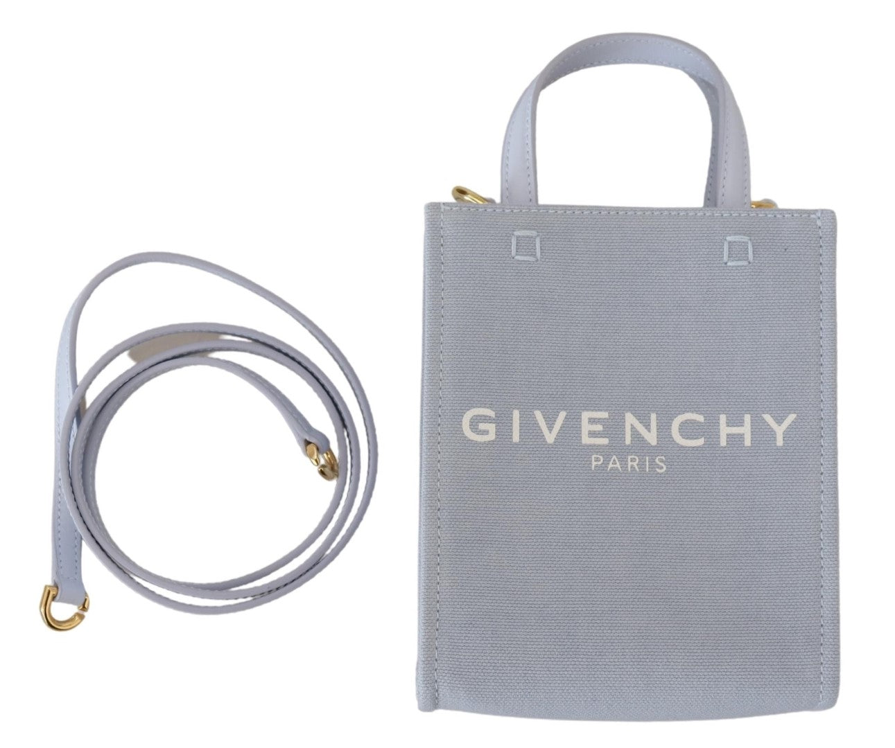 Givenchy Blue Coated Canvas Vertical Cloud Mini Shoulder Bag