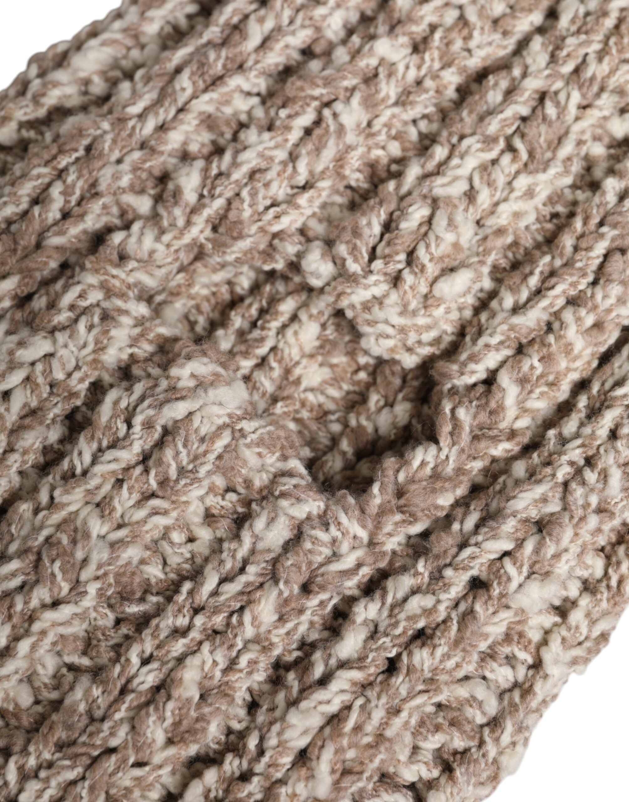 Dolce & Gabbana Beige Wool Knitted Ski Mask Balaclava Hat