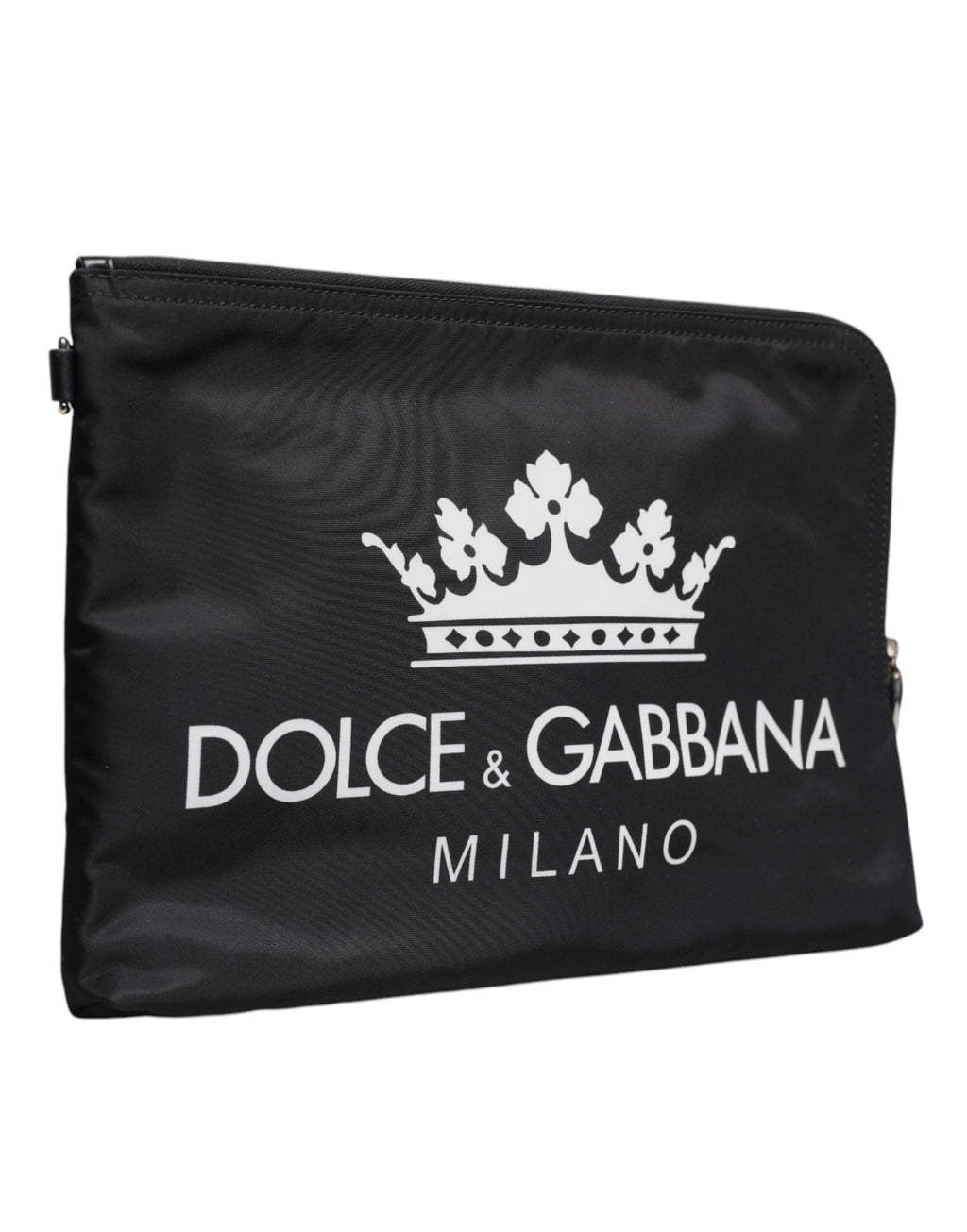 Dolce & Gabbana Black DG Milano Print Nylon Pouch Clutch Bag