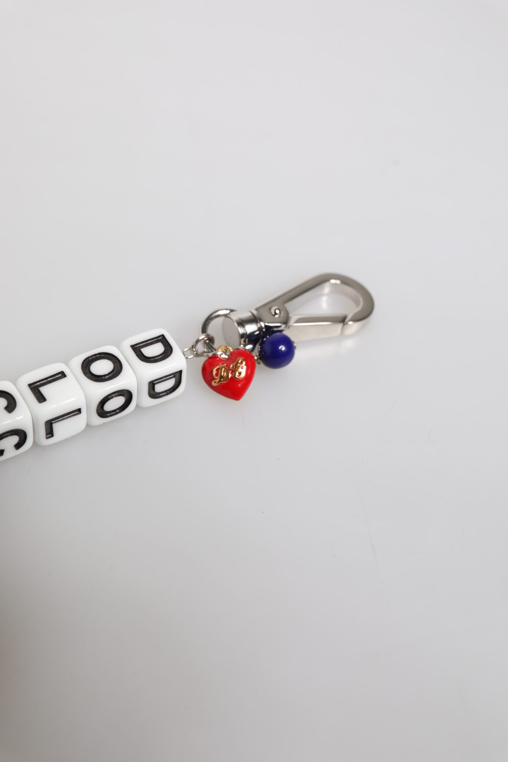 Dolce & Gabbana Silver Brass Chain Dice Logo Embellished Charm Bracelet