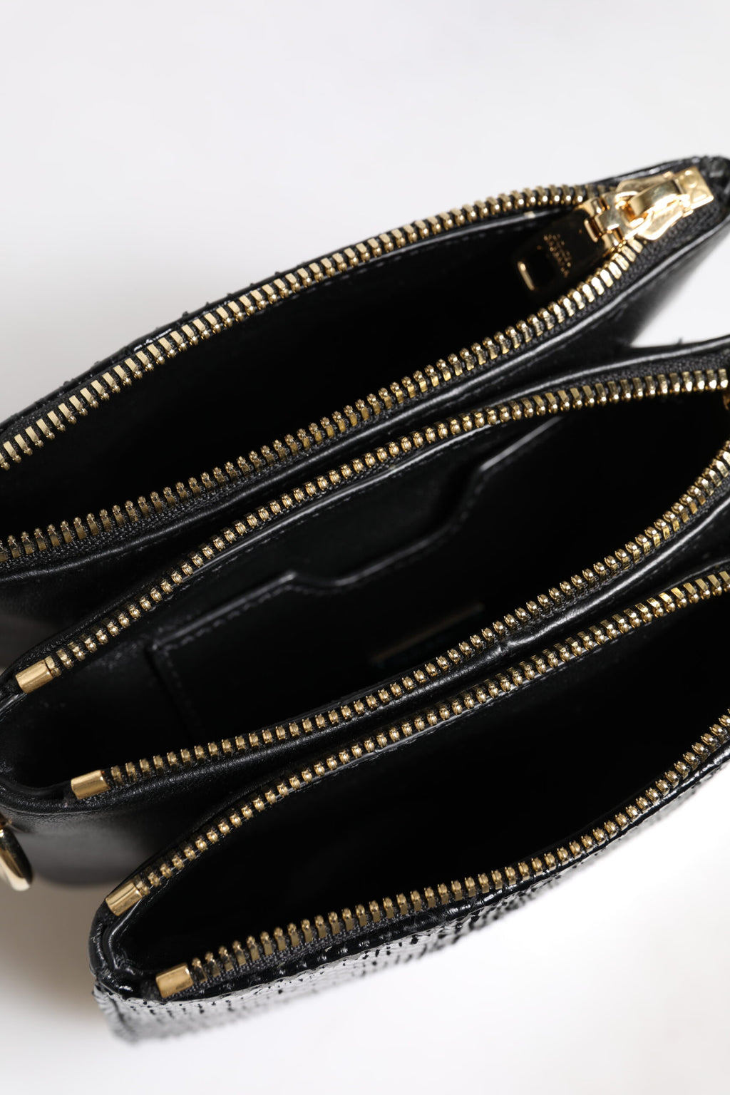 Dolce & Gabbana Black Exotic Leather Shoulder Sling Clutch Bag