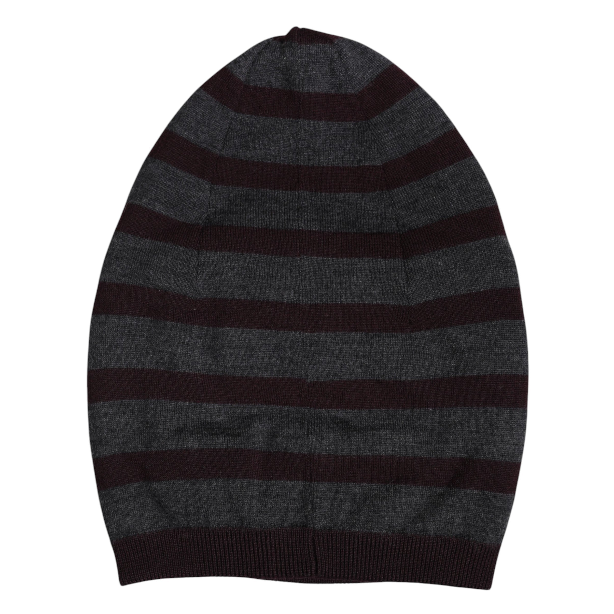 Dolce & Gabbana Gray Striped Wool Knitted Winter Beanie Hat
