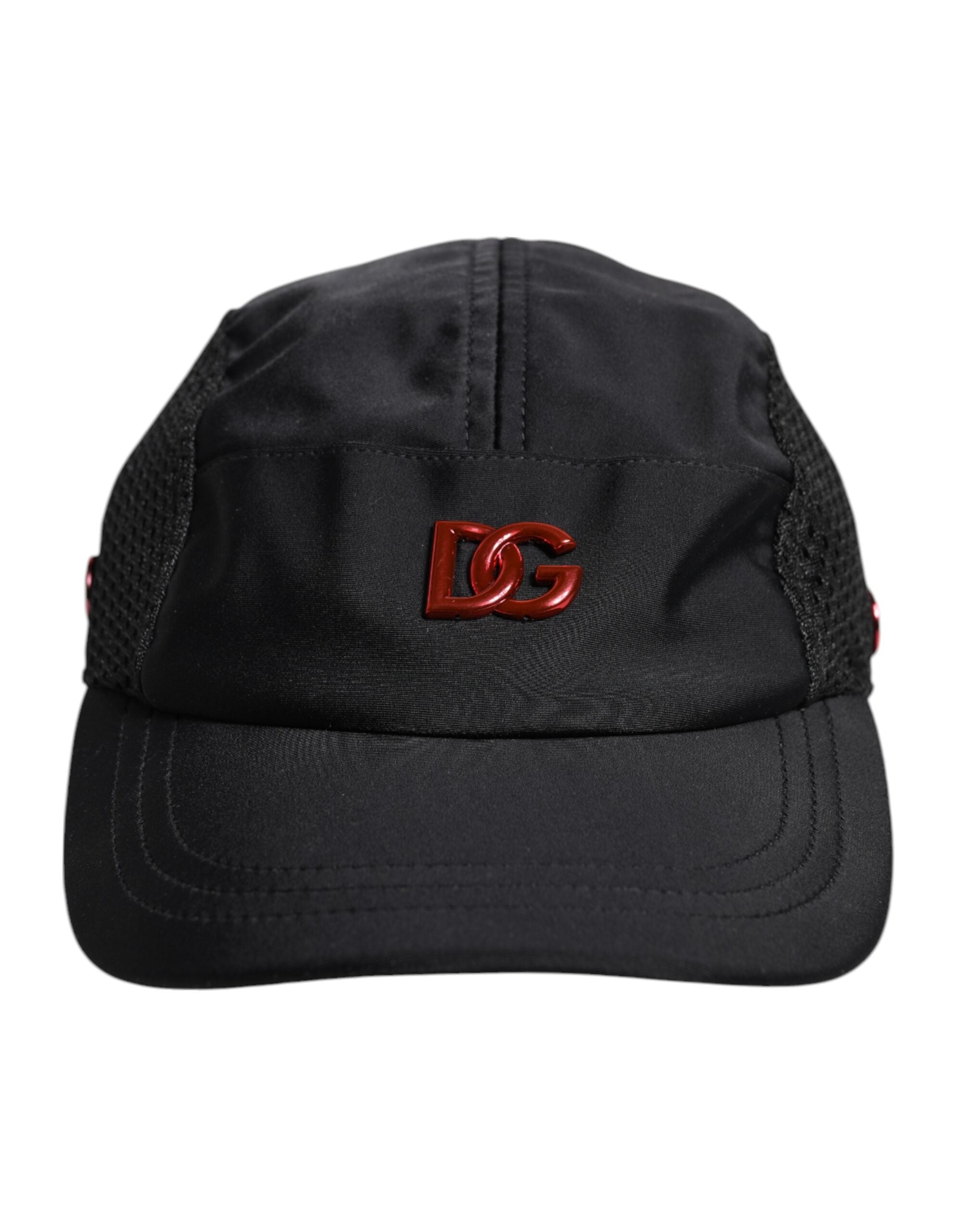 Dolce & Gabbana Black Nylon DG Logo 6 Panels Baseball Cap