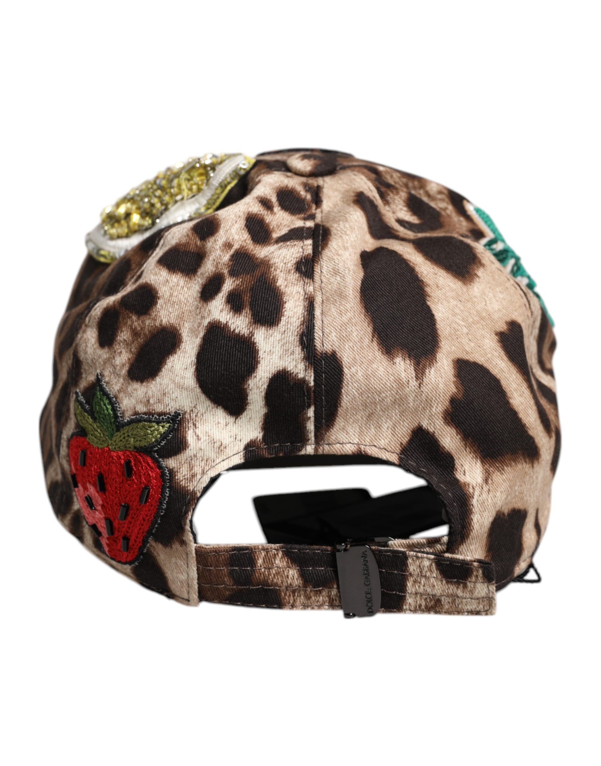 Dolce & Gabbana Brown Leopard Sequin Sicily Baseball Cap