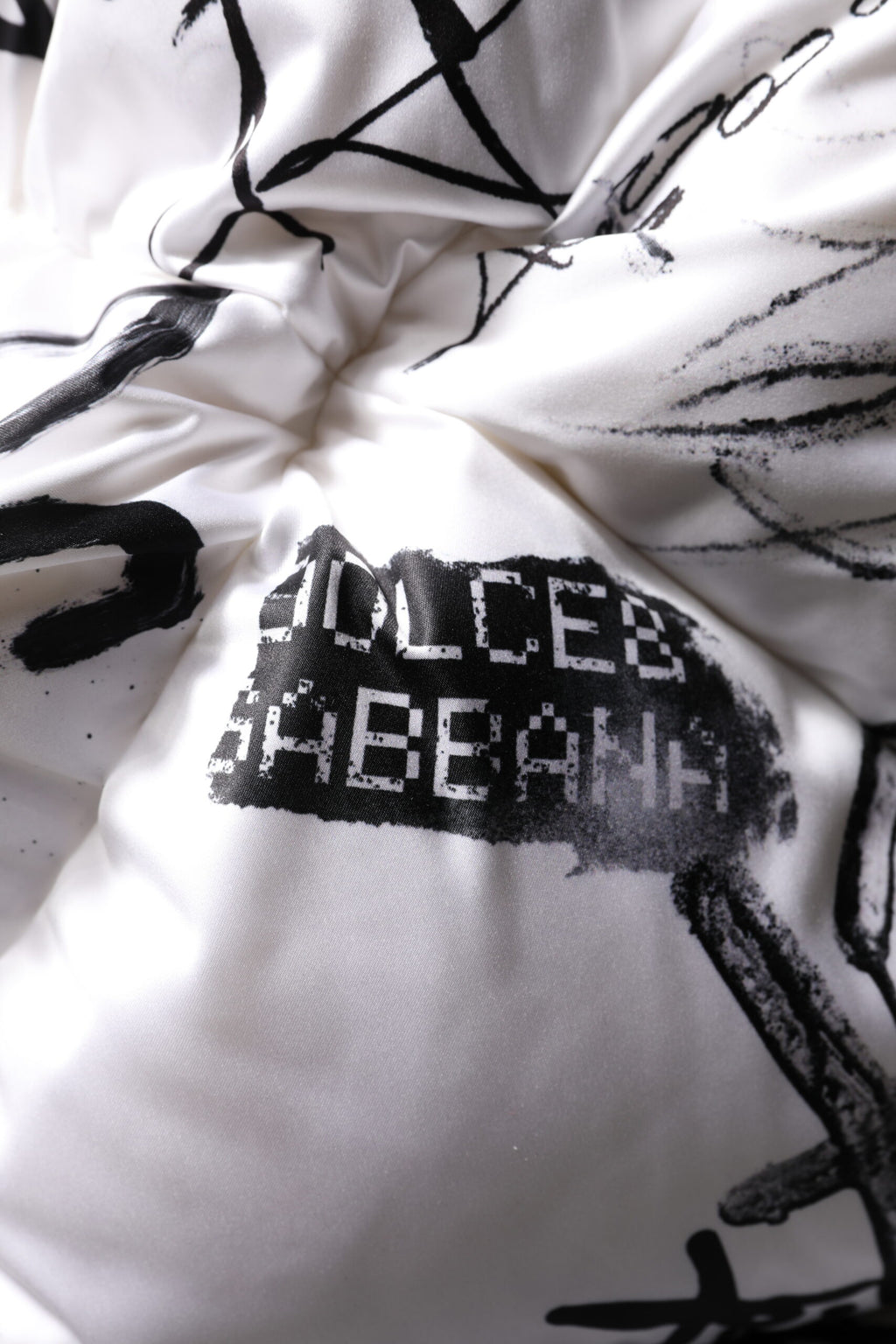 Dolce & Gabbana White Polyester Printed Hood Quilted Hat