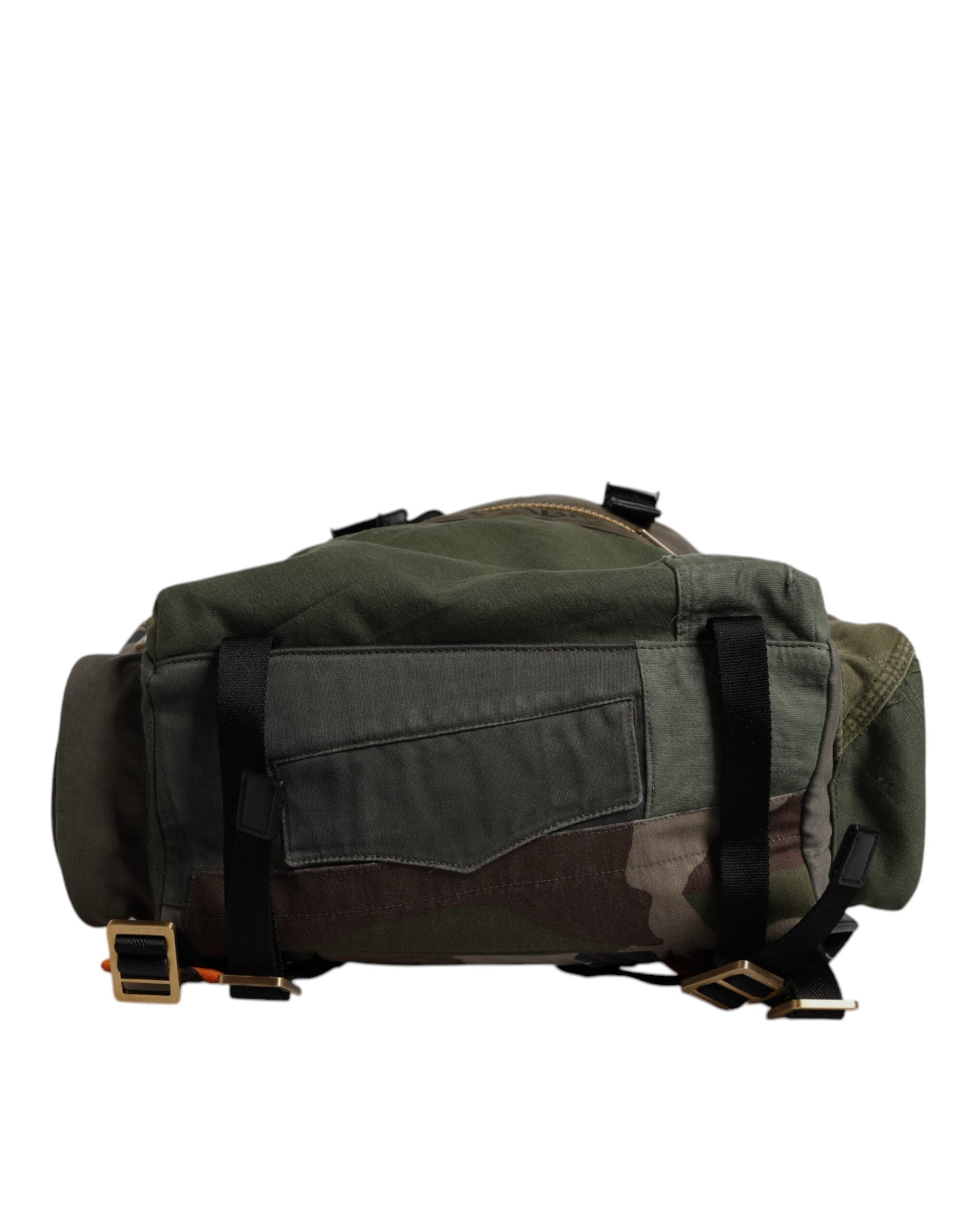 Dolce & Gabbana Military Green Patchwork Rucksack Backpack Bag