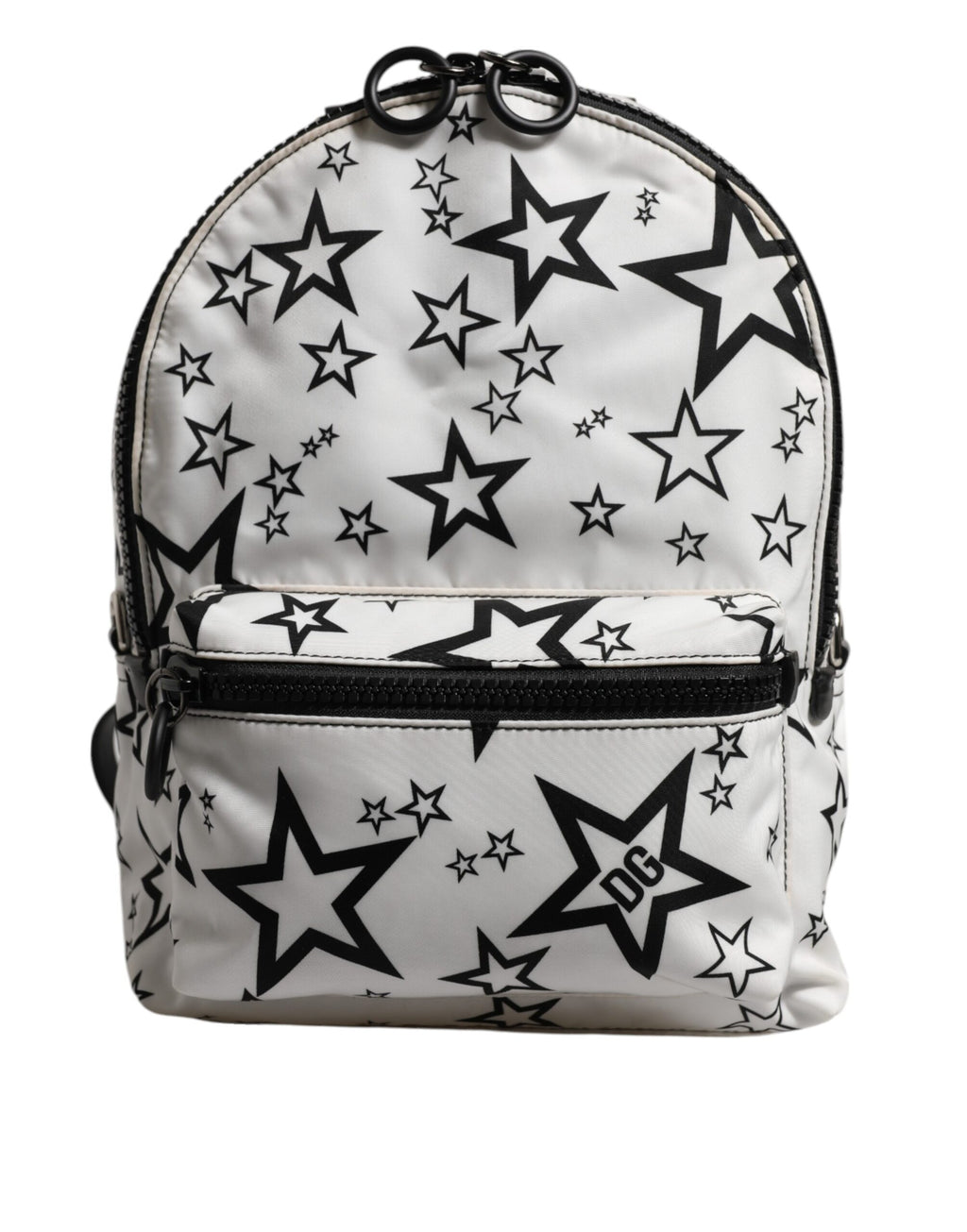 Dolce & Gabbana White DG Stars Print Nylon Travel Backpack Bag