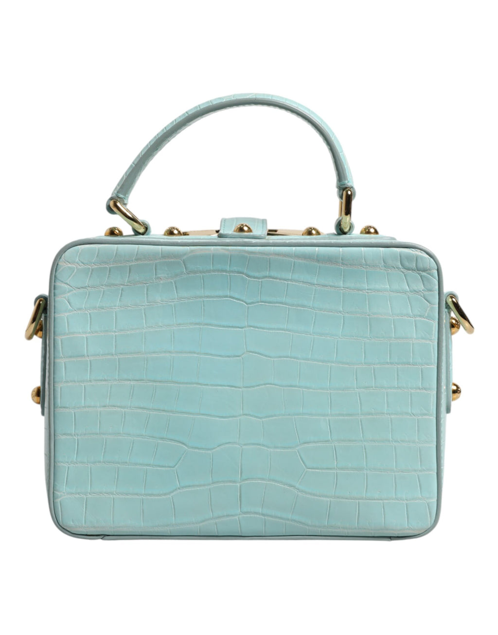 Dolce & Gabbana Mint Green Embossed Leather Padlock Shoulder Bag