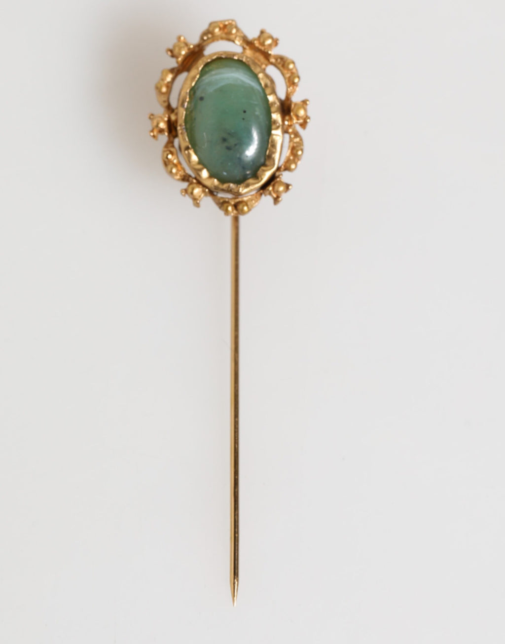 Dolce & Gabbana Gold Tone Green Stone Antique Men Accessory Brooch Pin