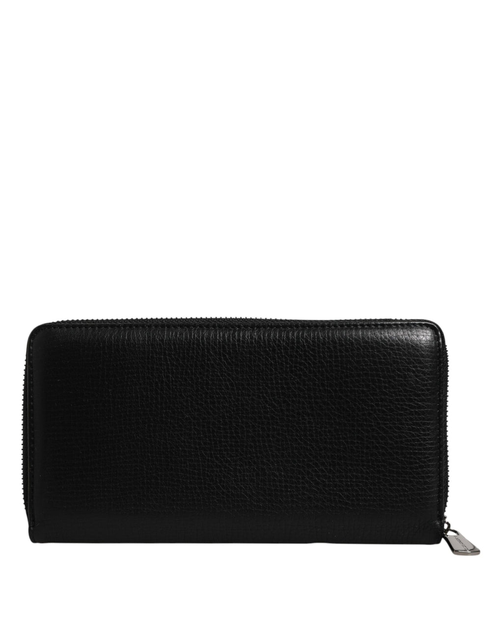 Dolce & Gabbana Black Calfskin Leather Logo Zip Around Continental Wallet