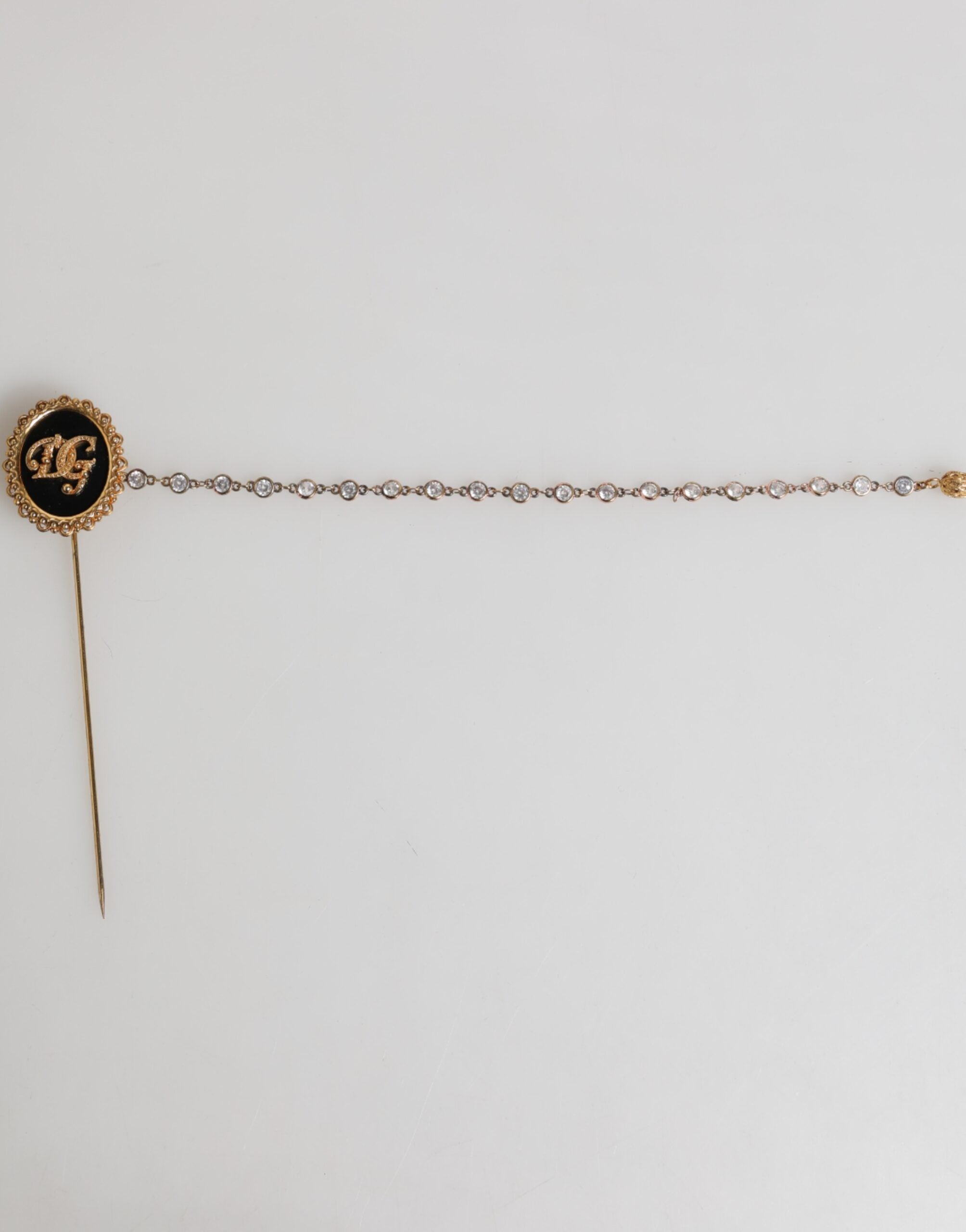 Dolce & Gabbana Lapel Pin DG Logo Gold Chain Mens Accessories Brooch