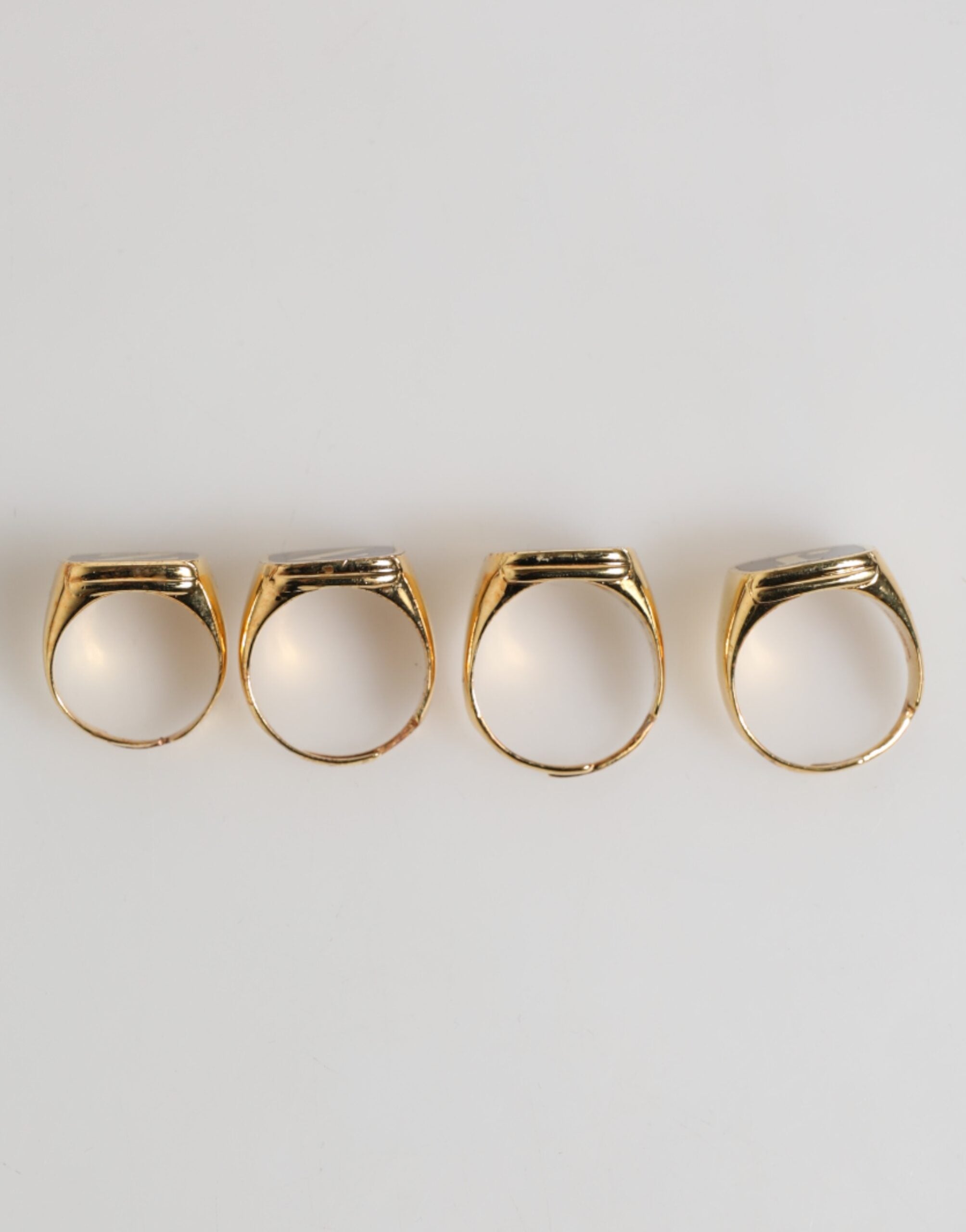 Dolce & Gabbana Gold Tone Brass JAZZ Letter Set 4 Pieces Adjustable Ring