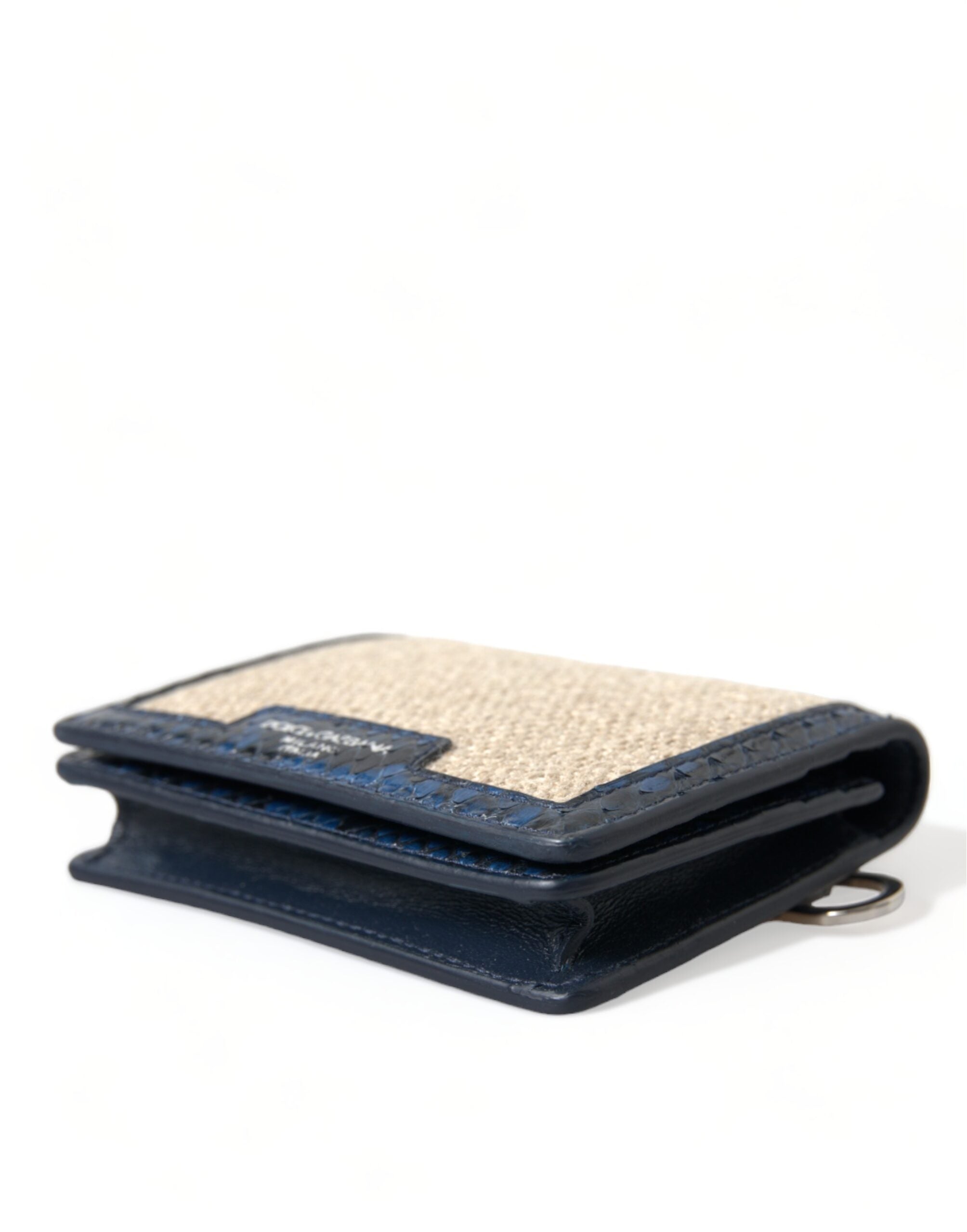 Dolce & Gabbana Beige Raffia Blue Leather Trim Mini Shoulder Purse Crossbody Bag