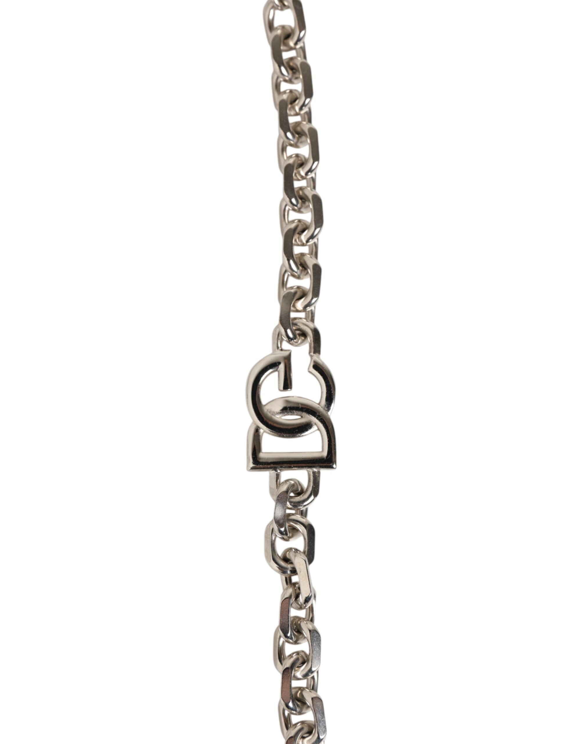 Dolce & Gabbana Black Leather Pearl Chain Bag Accessory Shoulder Strap