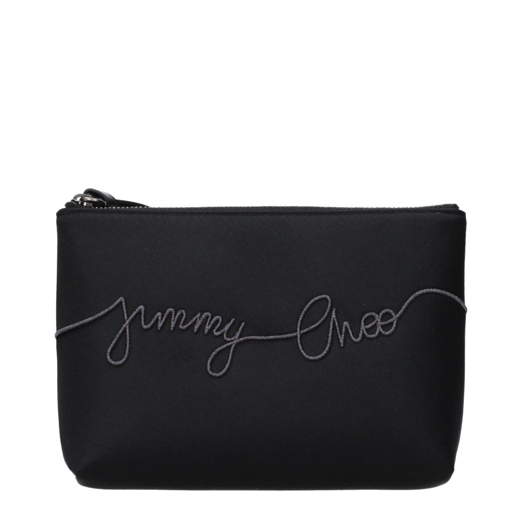 Jimmy Choo Black Satin Clutch Bag